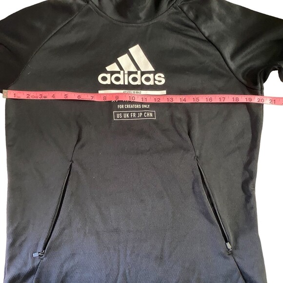 Adidas  men’s size Small S black hoodie for creators zippered pockets streetwear - Picture 6 of 8